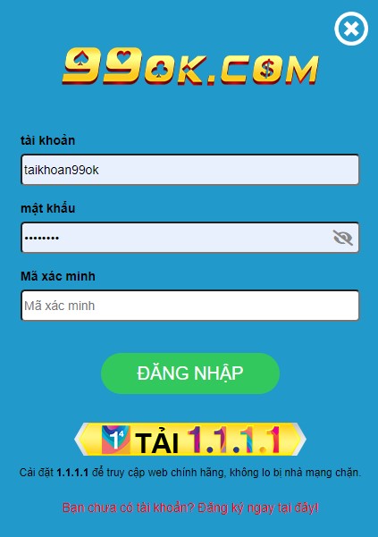 Hướng dẫn 4 bước đăng nhập 99ok